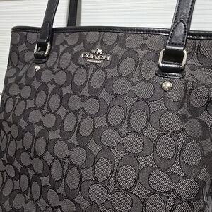 Coach Black Signature Tote Bag